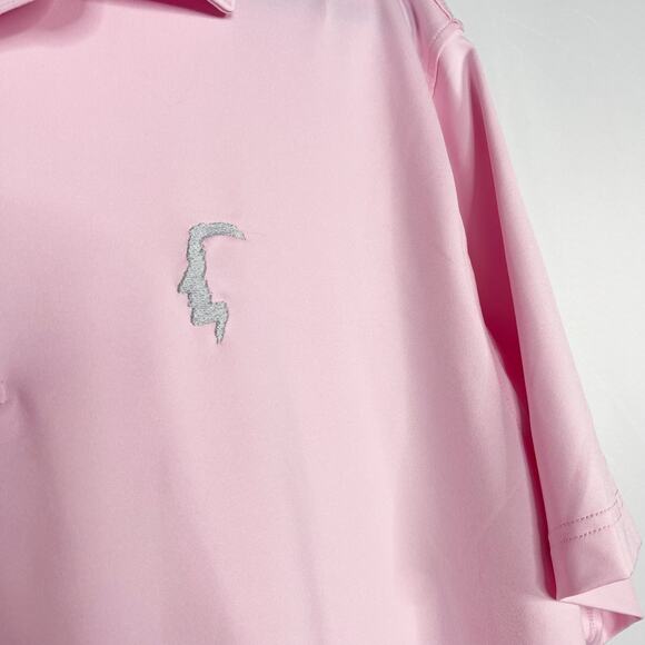 Peter Millar L Palm Pink Summer Comfort Short Sleeve Polo Stretch Embroidered - Picture 5 of 9